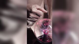 Intensive dick teasing with plasma ball