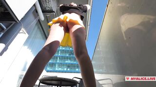 Teen Risky Public Tease - I Flash My School Petticoat To Show U My In nature's garb Butt And Cunt