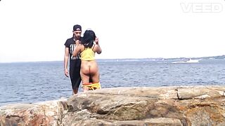BUTT THRASHING OUTSIDE REALITY Naked Beach Ocean View Exhibitionist Pair Beach Voyeur