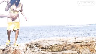 EXPOSED BEACH Minah Khali Black Public Exhibitionist Wife Reality Guess What Beach This Is
