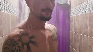 Transguy showering in PF mens locker room