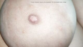 Large saggy bazookas close-up