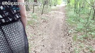 Wife piddled on the forest path