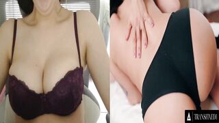 TRANS REACT – Natural trans nurse tests herself with a full-body exam end up is a foursome!