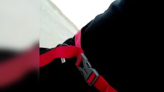 Risky walk on the beach