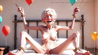 Older Serf Tied & Begging - Wishes Cunt Filled with Hawt Cum