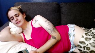 Gorgeous Lesbo Large Throat Piercings Yawning