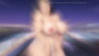 big beautiful woman Superwoman Rooftop Animation