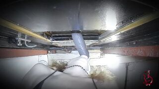 Underview Blow Job to a Large Ebony Sex-toy - Teaser from Sluty Wife Is Breeding At Gloryhole