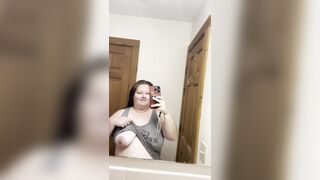 Just A Quick CurvyQueenAlena Tit Flash In The Mirror