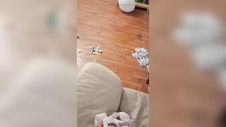 Large Stomach Hotty Nurse Vick Cleans up Immodest Floor