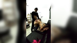Spouse watches debt collector screw his wife in action