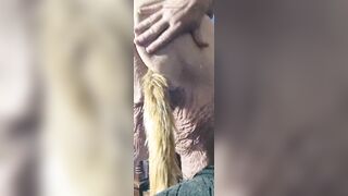 This Huzzy Tease Squirting to Her Knees