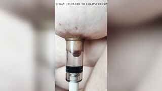 Saggy breasts with pumped nipps